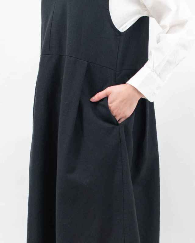 01FSP13015  blue willow コットンリネン変わり織りジャンパースカート