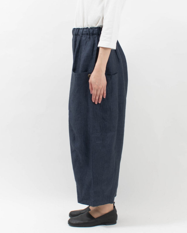 01FSP14041 blue willow リネンヘリンボンバルーンパンツ
