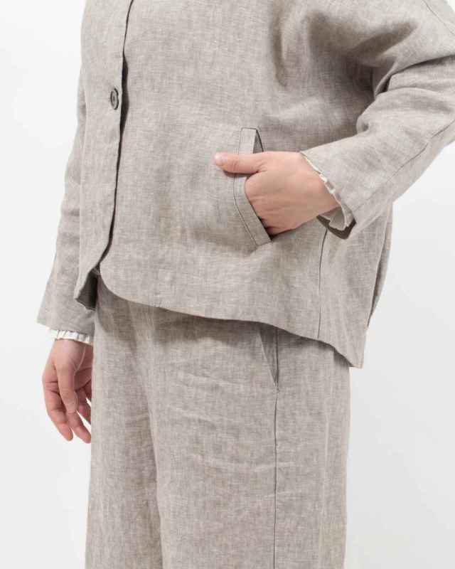 01FSP17001  blue willow リネン太番手ドルマンジャケット