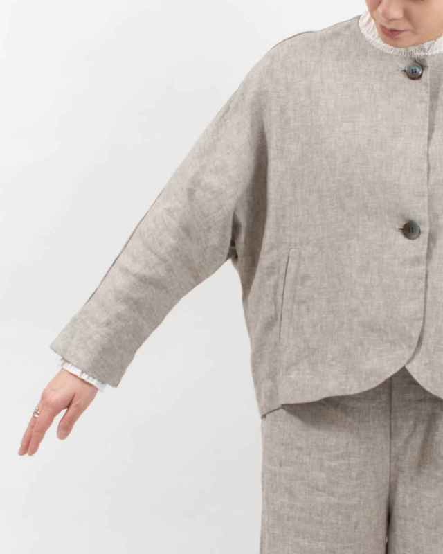 01FSP17001  blue willow リネン太番手ドルマンジャケット