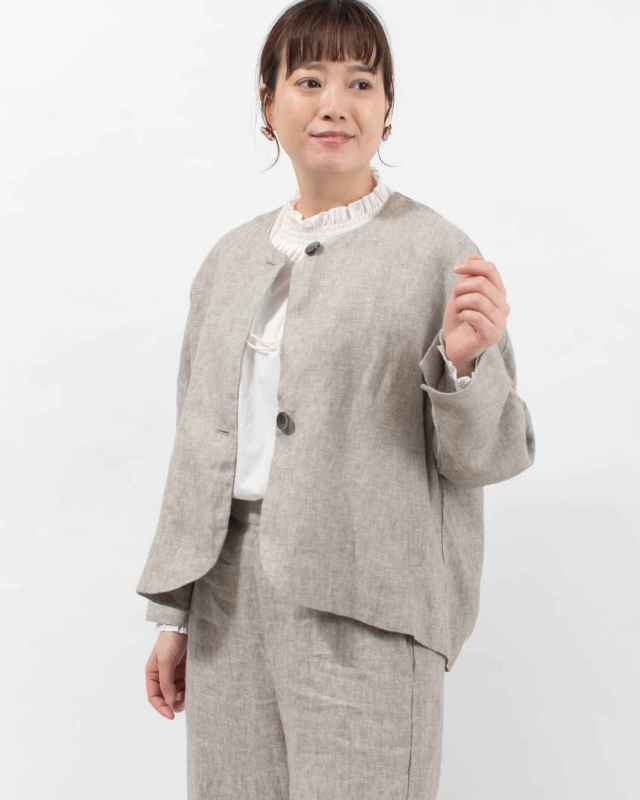 01FSP17001  blue willow リネン太番手ドルマンジャケット