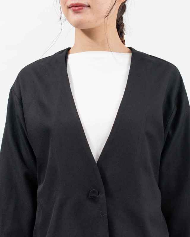 01FSP17007  blue willow コットンレーヨンノーカラージャケット