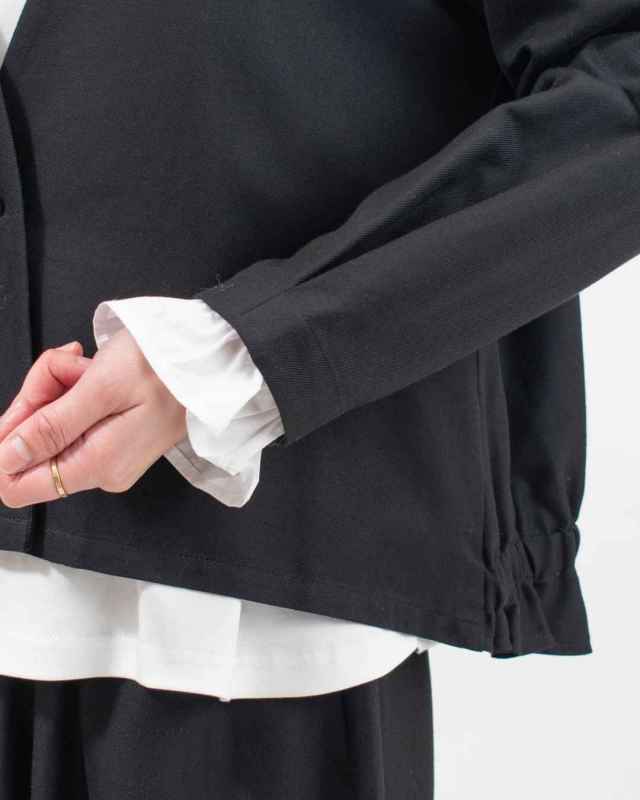 01FSP17007  blue willow コットンレーヨンノーカラージャケット