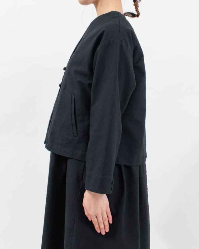01FSP17014  blue willow コットンリネン変わり織りジャケット