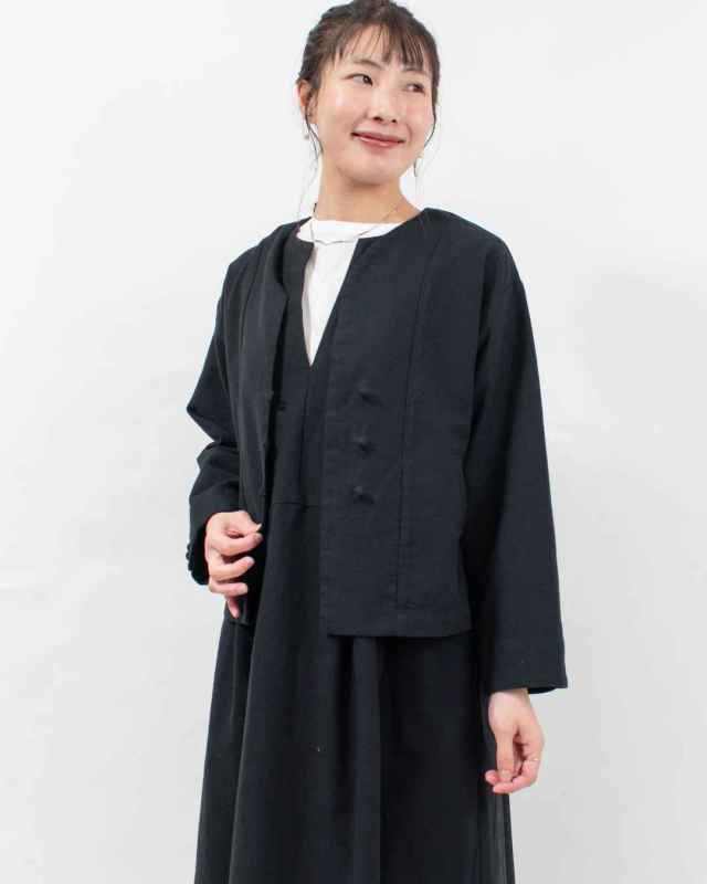 01FSP17014  blue willow コットンリネン変わり織りジャケット