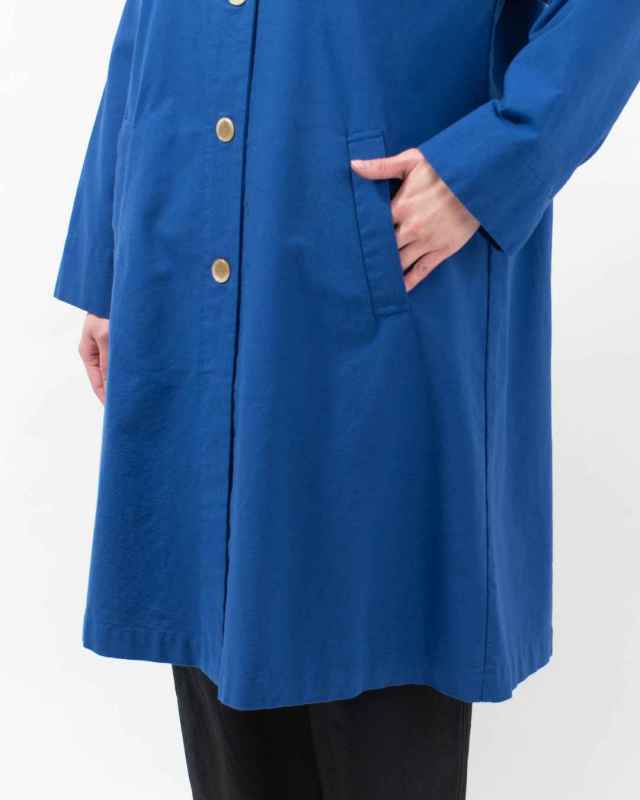 01FSP18030  blue willow コットンオックスステンカラーコート