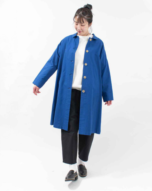01FSP18030  blue willow コットンオックスステンカラーコート
