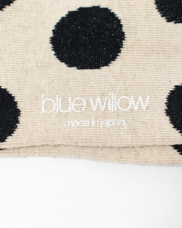 01FSP49070 blue willow コットンリネンドットソックス