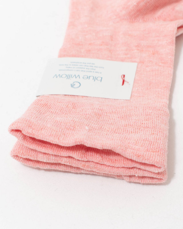 01FSP49071 blue willow リネン無地ソックス