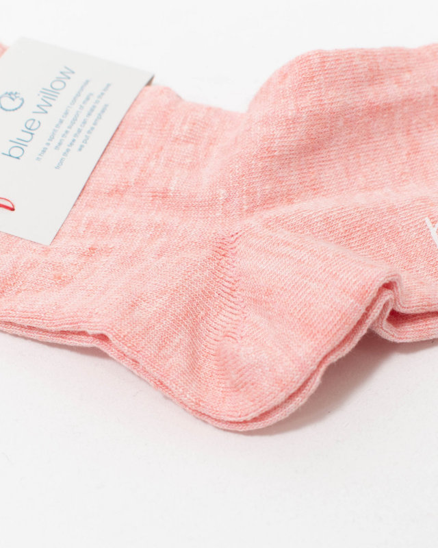 01FSP49071 blue willow リネン無地ソックス