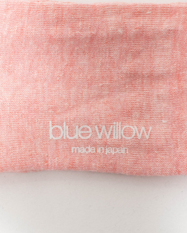 01FSP49071 blue willow リネン無地ソックス