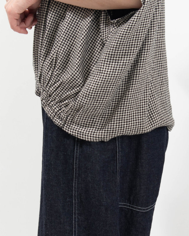01FUP11213  blue willow リネンレーヨンヘリンボンブラウス