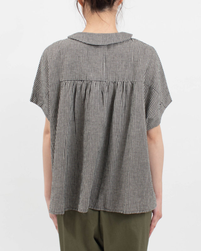 01FUP11243  blue willow コットンリネンフラットカラーブラウス