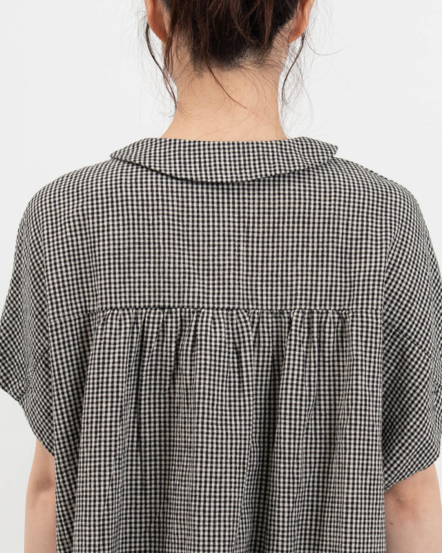 01FUP11243  blue willow コットンリネンフラットカラーブラウス