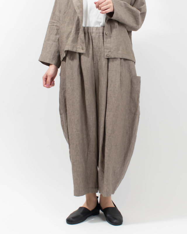 01FUP14203 blue willow リネンポケットバルーンパンツ