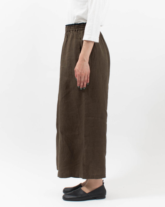 01FUP14309 blue willow リネンウエスト配色ワイドパンツ