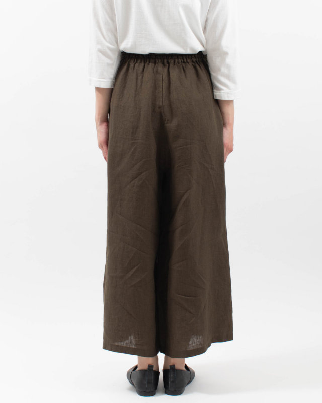 01FUP14309 blue willow リネンウエスト配色ワイドパンツ