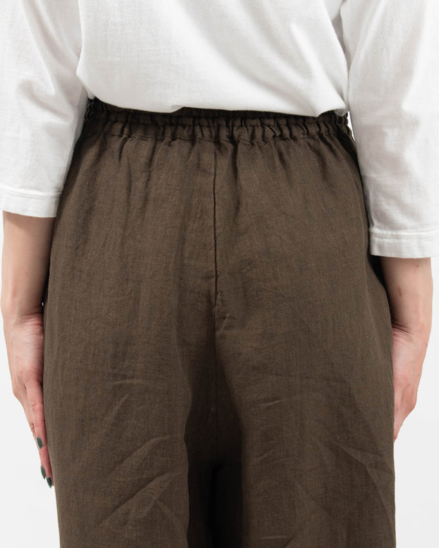 01FUP14309 blue willow リネンウエスト配色ワイドパンツ