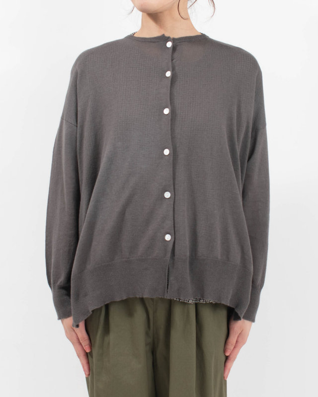 01FUP29249  blue willow コットンリネンニット長袖カーディガン