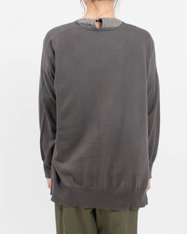 01FUP29249  blue willow コットンリネンニット長袖カーディガン