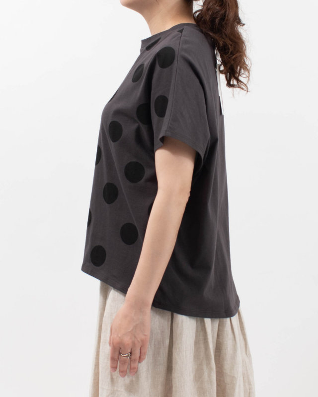 01FUP39327 blue willow ソフト天竺ドットプリントTシャツ 