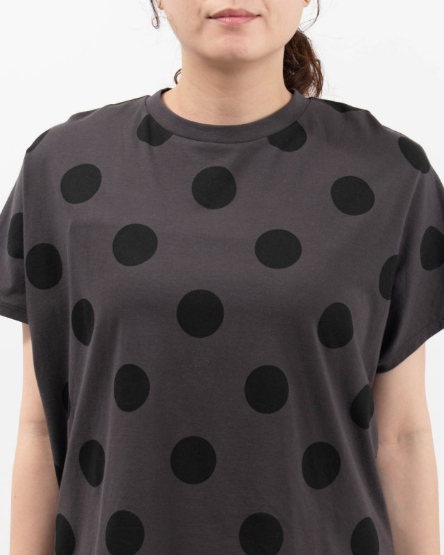 01FUP39327 blue willow ソフト天竺ドットプリントTシャツ 
