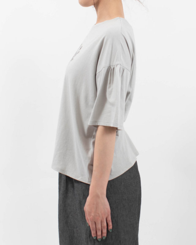 01FUP39328 blue willow ソフト天竺刺繍Tシャツ