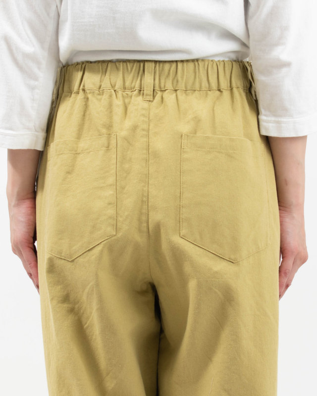 01FUS14332　blue willow コットンリネンタックワイドパンツ