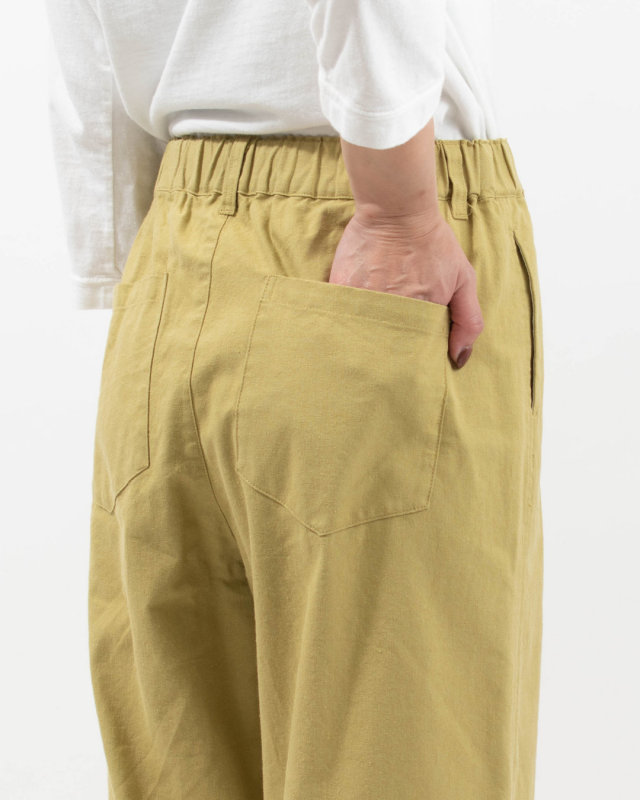 01FUS14332　blue willow コットンリネンタックワイドパンツ