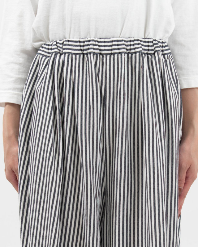 01FUS14338 blue willow コットン三つ綾ワイドクロップドパンツ