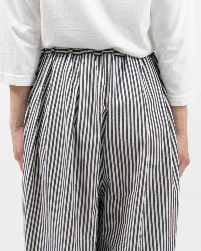 01FUS14338 blue willow コットン三つ綾ワイドクロップドパンツ
