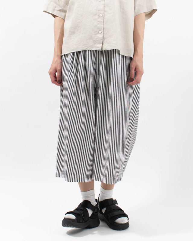 01FUS14338 blue willow コットン三つ綾ワイドクロップドパンツ