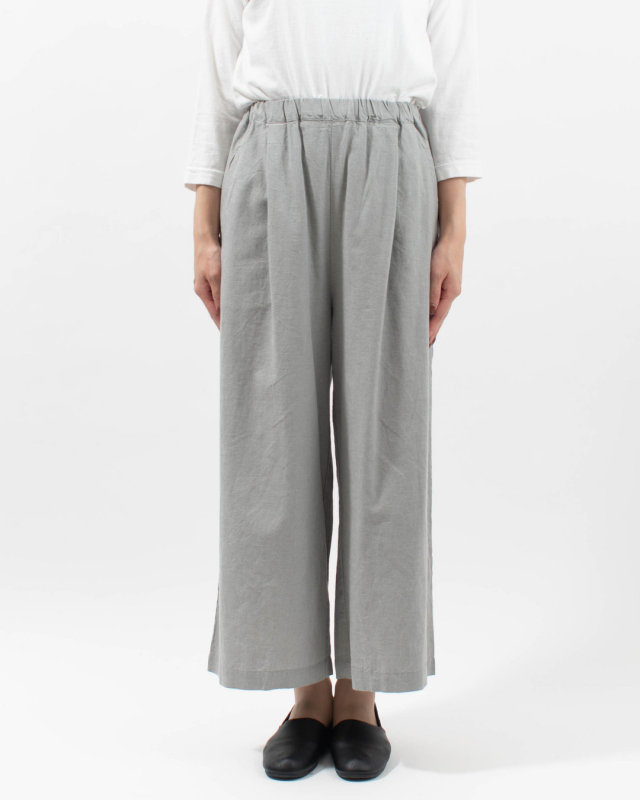 01FUS14344　blue willow コットンリネンワイドパンツ