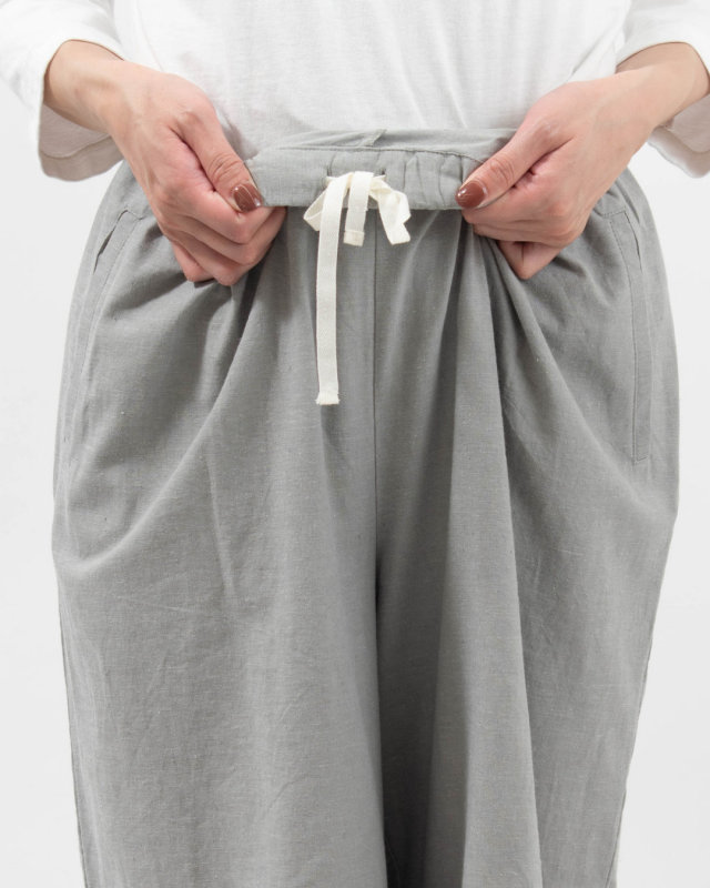 01FUS14344　blue willow コットンリネンワイドパンツ