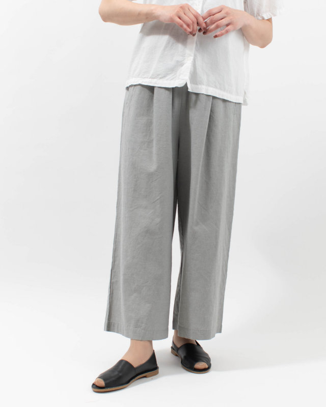 01FUS14344 blue willow コットンリネンワイドパンツ