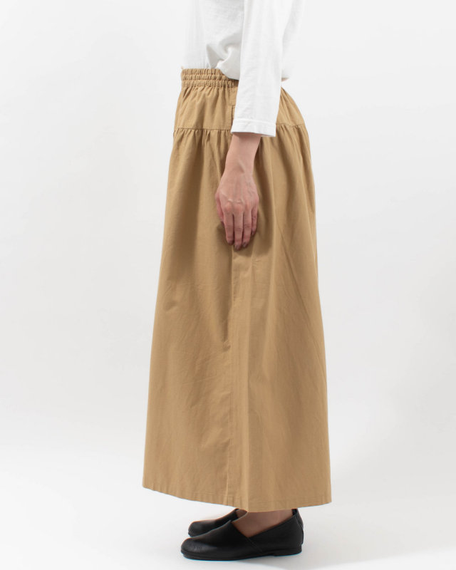 01FUS14348 blue willow コットンオックスヨーク切替えワイドパンツ