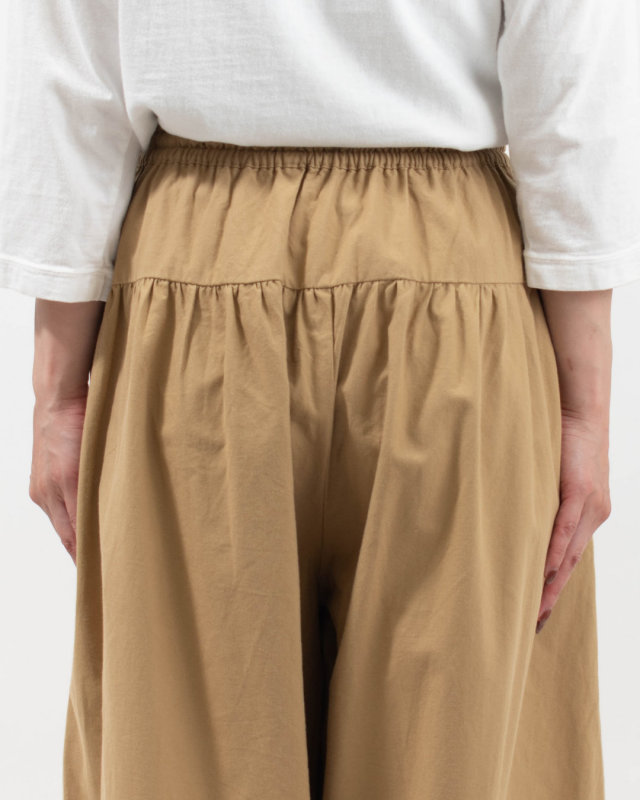 01FUS14348 blue willow コットンオックスヨーク切替えワイドパンツ