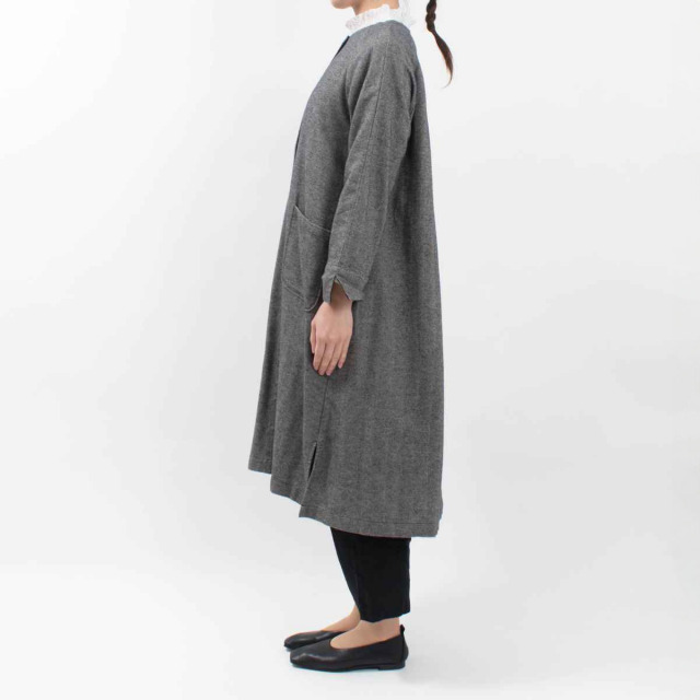 09CWS18954  blue willow コットン太番手ヘリンボン起毛ラグランスリーブコート