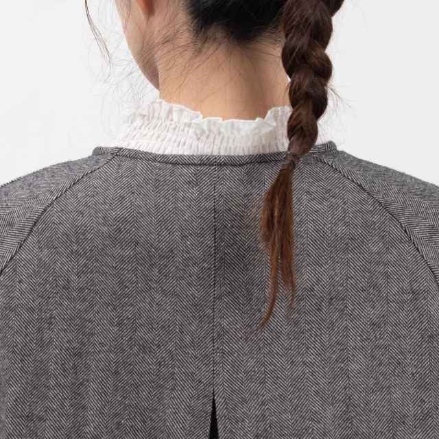 09CWS18954  blue willow コットン太番手ヘリンボン起毛ラグランスリーブコート