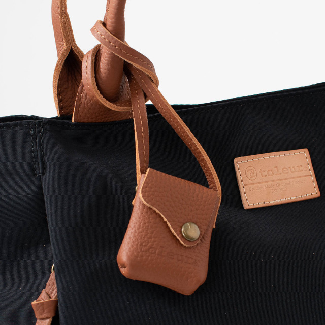 toleur コンビキャンバス/カウレザー横長ミニトート｜ナチュラル