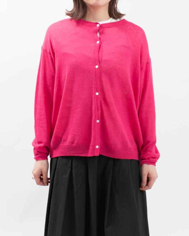 1512-212  YARRA 麻混クルーネックカーディガン