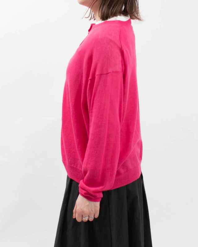 1512-212  YARRA 麻混クルーネックカーディガン