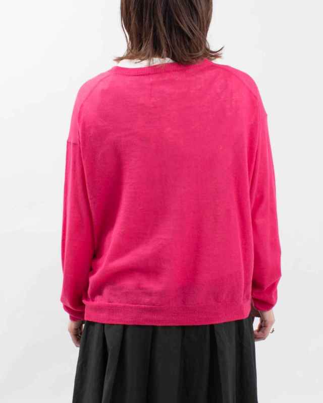 1512-212  YARRA 麻混クルーネックカーディガン