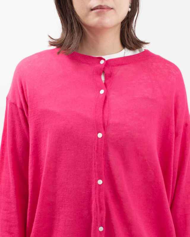 1512-212  YARRA 麻混クルーネックカーディガン