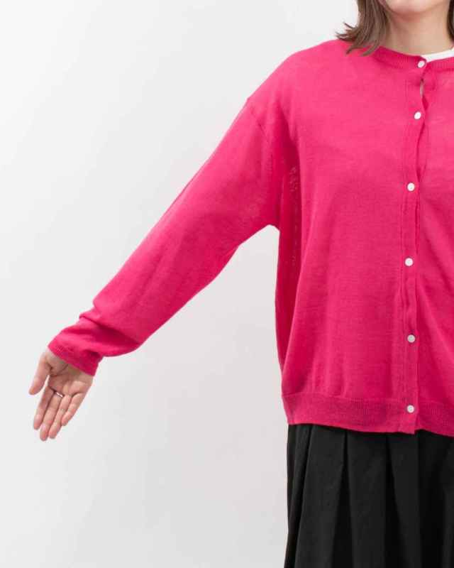 1512-212  YARRA 麻混クルーネックカーディガン