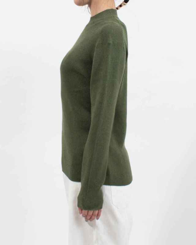 1542-229 YARRA 綿カシミヤハイネックリブニット