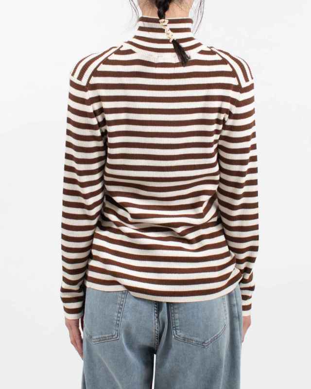 1542-230 YARRA 綿カシミヤタートルリブニット