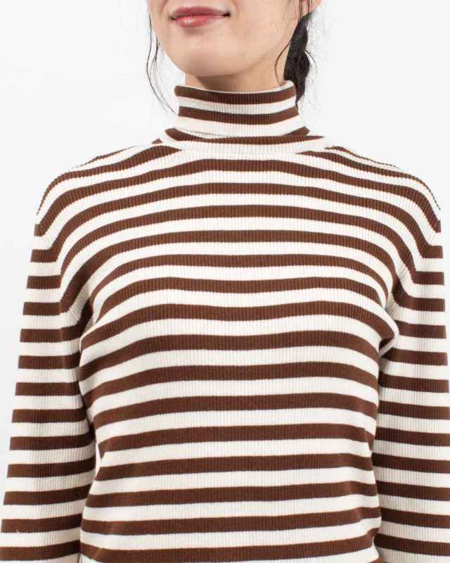 1542-230 YARRA 綿カシミヤタートルリブニット