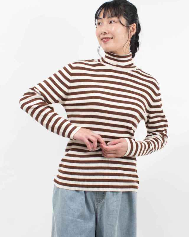 1542-230 YARRA 綿カシミヤタートルリブニット