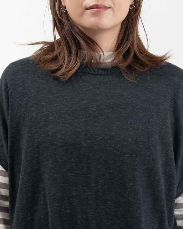 1548-204 YARRA リネンコットンスリットニットベスト